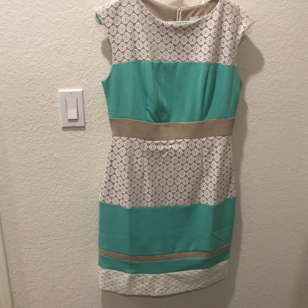 Teal and white dress